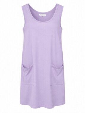GRAYSON SOCIAL | Girls Lavender Sleeveless Pocket Cotton Tank Dress | XXL 18